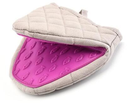 Antislip Hittebestendige Ovenwanten Slip Siliconen Magnetron Bbq Handschoenen Voor Bakken Grillen Keuken Handschoenen Bakken Accessoires paars