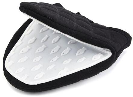 Antislip Hittebestendige Ovenwanten Slip Siliconen Magnetron Bbq Handschoenen Voor Bakken Grillen Keuken Handschoenen Bakken Accessoires wit