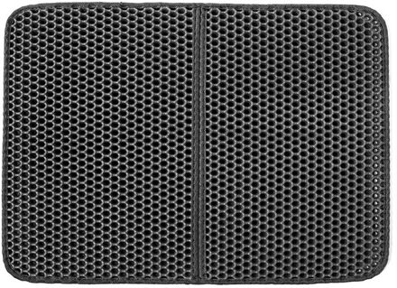 Antislip Huisdier Kattenbakvulling Mat Eva Dubbele Laag Huisdier Trapper Matten Met Waterdichte Kattenbakvulling Schoon Doos Pad Laag bed Kat Accessoires grijs / 40x50cm