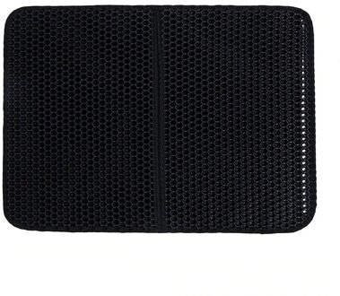 Antislip Huisdier Kattenbakvulling Mat Eva Dubbele Laag Huisdier Trapper Matten Met Waterdichte Kattenbakvulling Schoon Doos Pad Laag bed Kat Accessoires zwart / 45x60cm