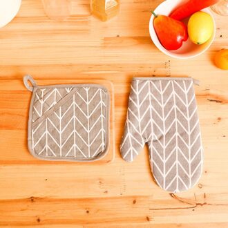 Antislip Katoen Mode Nordic Keuken Koken Magnetron Handschoenen Bakken Bbq Pot Houders Ovenwanten Met Gerecycled Infill Silicon grijs