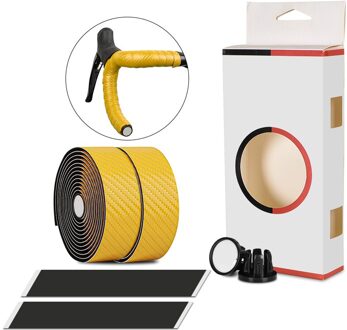 Antislip Racefiets Stuurlint Met Kurk Plug Reflecterende Demping Racing Bike Handle Bar Tape Fiets Accessoires Guidoline geel
