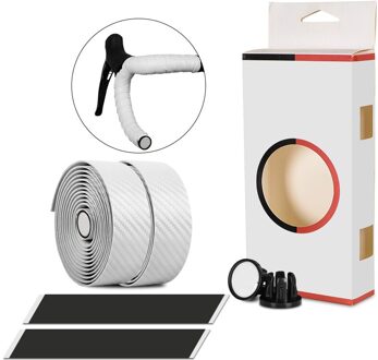 Antislip Racefiets Stuurlint Met Kurk Plug Reflecterende Demping Racing Bike Handle Bar Tape Fiets Accessoires Guidoline wit