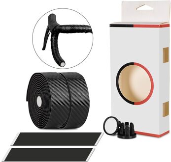 Antislip Racefiets Stuurlint Met Kurk Plug Reflecterende Demping Racing Bike Handle Bar Tape Fiets Accessoires Guidoline zwart
