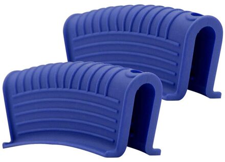 Antislip Siliconen Handvat Houder Kookgerei Onderdelen Pannenlap Gietijzeren Koekenpan Grip Mouw Cover Pot Hittebestendig Pan handvat Onderdelen blauw