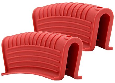 Antislip Siliconen Handvat Houder Kookgerei Onderdelen Pannenlap Gietijzeren Koekenpan Grip Mouw Cover Pot Hittebestendig Pan handvat Onderdelen rood