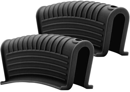 Antislip Siliconen Handvat Houder Kookgerei Onderdelen Pannenlap Gietijzeren Koekenpan Grip Mouw Cover Pot Hittebestendig Pan handvat Onderdelen zwart