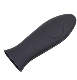 Antislip Siliconen Handvat Houder Kookgerei Onderdelen Pannenlap Gietijzeren Koekenpan Grip Mouw Cover Potten Pannen Handvat Onderdelen zwart