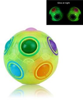 Antistress Cube Rainbow Bal Puzzels Voetbal Magische Kubus Educatief Speelgoed Voor Kinderen Adult Kids Stress Reliever Speelgoed Luminous groen