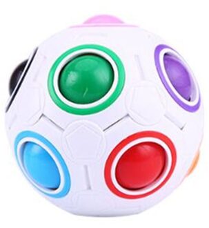 Antistress Cube Rainbow Bal Puzzels Voetbal Magische Kubus Educatief Speelgoed Voor Kinderen Adult Kids Stress Reliever Speelgoed wit