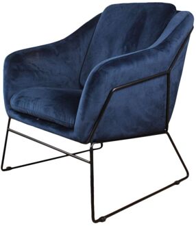 Antonio fauteuil velvet donkerblauw