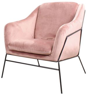 Antonio fauteuil velvet roze