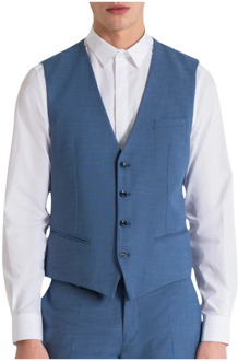 Antony Morato Blauw Suit Vest Mmvs00012 Avio Antony Morato , Blue , Heren - Xl,L,M