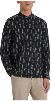 Antony Morato Heren casual overhemd met lange mouwen Antony Morato , Black , Heren - 2Xl,Xl,L,M,S
