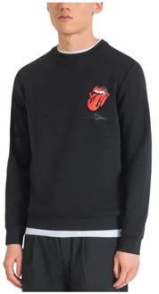 Antony Morato Moderne Urban Sweatshirt met Rolling Stones Logo Antony Morato , Black , Heren - Xl,M,S