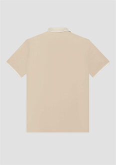Antony Morato Polo s24 foam logo sand bruin