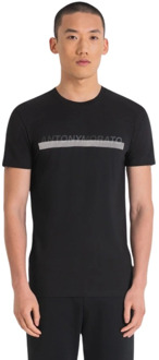 Antony Morato Slim Fit Stretch Katoen Logo T-Shirt Antony Morato , Black , Heren - 2Xl,Xl,L,M