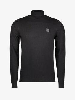 Antony Morato Sweater slim fit in viscosa blend yarn with metal logo rubber pa Zwart
