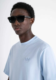 Antony Morato T-shirt s24 embroided sky Blauw - L