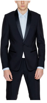 Antony Morato Zwarte Button-Up Blazer met Revers Antony Morato , Black , Heren - 2Xl,Xl,L,M,S,Xs,3Xl