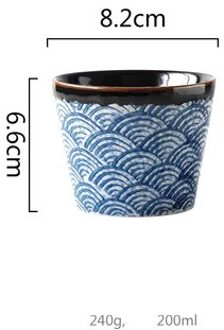 Antowall Japanse Zee Wave Cups Keramische Theekopje Water Cup Restaurant Single Cup Cups 1stk B