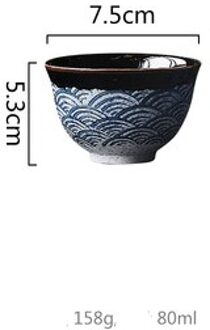 Antowall Japanse Zee Wave Cups Keramische Theekopje Water Cup Restaurant Single Cup Cups 1stk C