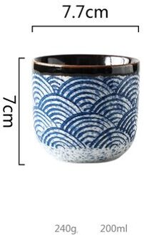 Antowall Japanse Zee Wave Cups Keramische Theekopje Water Cup Restaurant Single Cup Cups 1stk D
