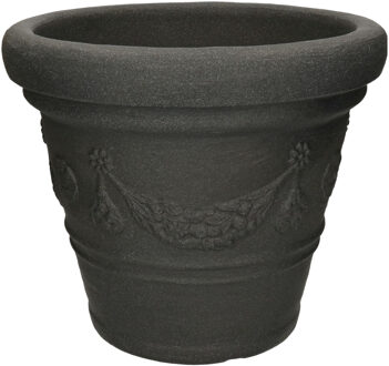 Antraciet grijze bloempot 36 cm - Plantenpotten Grijs