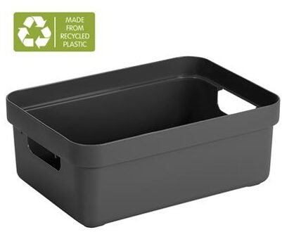 Antraciet opbergboxen/opbergmanden 9 liter kunststof - Opbergbox Grijs