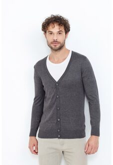 Antraciet Slim Truien Cardigan-TRZCM1215R04 Xl