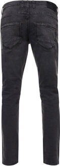Antracietkleurige used jeansbroek "MELVIN" slim fit katoen-stretch Donkergrijs - 34W/30L