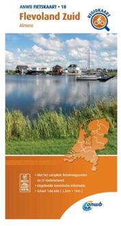 ANWB fietsgids 18 -   Fietskaart Zuidelijk Flevoland 1:66.666
