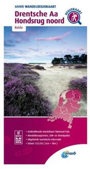 ANWB Wandelregiokaart  -   Wandelregiokaart Drentsche Aa, Hondsrug noord 1:33.333