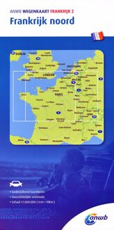 Anwb Wegenkaart Frankrijk 2. Frankrijk Noord - Anwb Wegenkaart