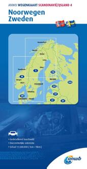 Anwb*wegenkaart Scandinavië/Ijsland 4. Noorwegen-Zweden - Anwb Wegenkaart
