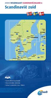 Anwb*wegenkaart Scandinavië/Ijsland 6. Scandinavië-Zuid - Anwb Wegenkaart