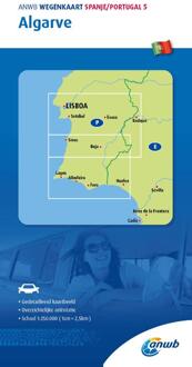 Anwb*wegenkaart Spanje/Portugal 5. Algarve - Anwb Wegenkaart