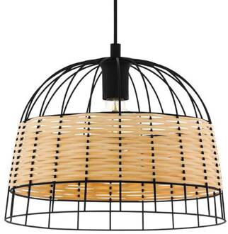 Anwick Hanglamp - E27 - Ø 37 cm - Zwart/Natuur