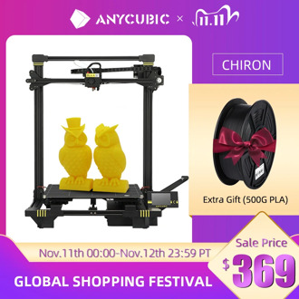 ANYCUBIC Chiron 3D Printer Large Size 400x400x450mm³ Extruder Dual Z Axis FDM 3D Printers PLA Filaments 3D Printing