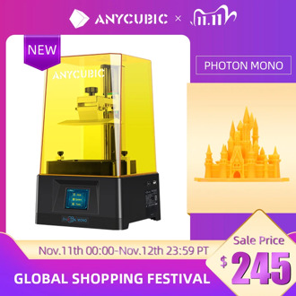 ANYCUBIC Photon Mono 3D Printer 4.5Kg UV Resin Printers with 6 inch 2K Monochrome LCD Screen & Fast Printing Speed 130x80x165 mm