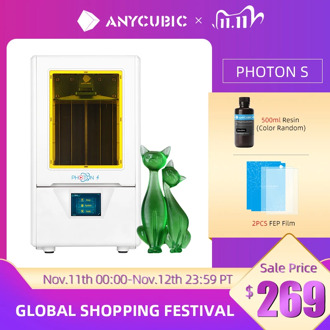 ANYCUBIC Photon-S 3D Printer Dual Z axis Quick Slice 405nm Matrix UV Module SLA 3d Printer Resin Photon S Upgraded Impresora 3d