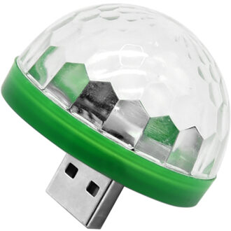 ANYIGE Mini USB led Lichten Draagbare Crystal Magic Ball Thuis Party Karaoke Decoraties Kleurrijke Stage LED Disco Licht groen(licht)