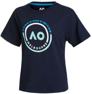AO Round Logo T-shirt Dames donkerblauw - M