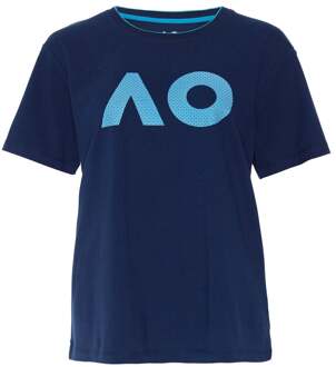 AO Stack Print Core Logo T-shirt Dames donkerblauw - XS