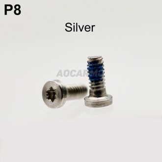 Aocarmo 2 Stks/partij Silver / Gold / Black Bottom Dock Schroeven Behuizing Schroef Vervanging Voor Huawei P8 Ascend P8, grace, GRA-UL10 2 x zilver