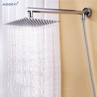AODEYI Badkamer Rain Douche Set Wandmontage Messing Douche Arm + Vierkante Rvs 8 "Douchekop + 150 cm Doucheslang
