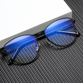 Aofly Cat Eye Blauw Licht Blokkeren Bril Vrouwen Mode Metalen Leesbril Brillen Frame Lady Computer Brillen Vrouwelijke UV400 C4Black