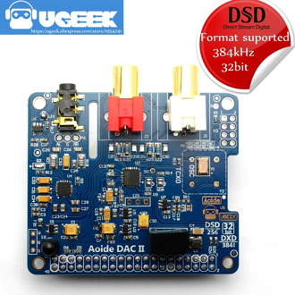 Aoide UGEEK DAC II Hifi Sound Card|ES9018K2M|384kHz/32-bit|High-Resolutio|DSD support|For Raspberry Pi 3B/2B/3B+/3A+/4B|DACii