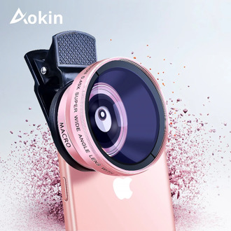 Aokin Camera Lens Kit 0.45X Super Wide Angle Lens with 12.5X Macro Lens For iPhone 6 6S Samsung Galaxy S7 Mobile Phone Lens