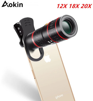 Aokin Mobile Phone Lens Universal Clip 18X 20X Zoom Cellphone Telescope Lens Telephoto Smartphone Camera Lens For iPhone Xiaomi